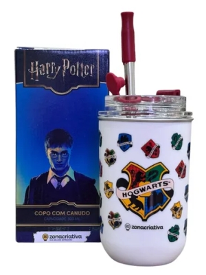 imagem do produto Copo Neo Harry Potter Hogwarts 300ml C/ Canudo - Zona Criativa - Arco Ìris