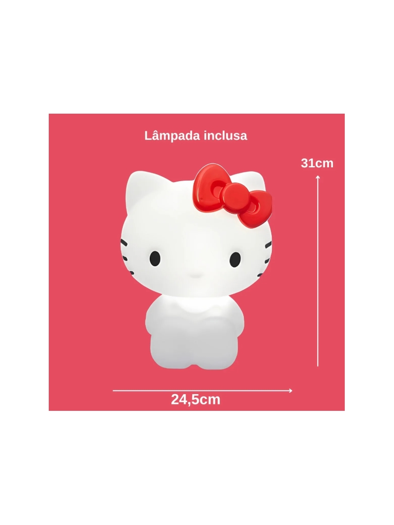 Luminária Hello Kitty Bivolt Decorativa - Arco Iris