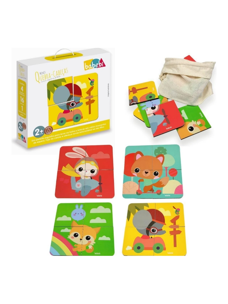 Mini Quebra-Cabeça de bolsa  Babebi - Arco Ìris