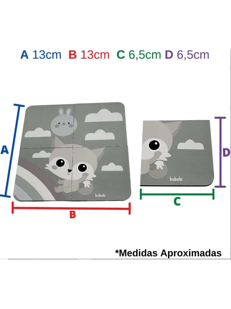 Mini Quebra-Cabeça de bolsa  Babebi - Arco Ìris