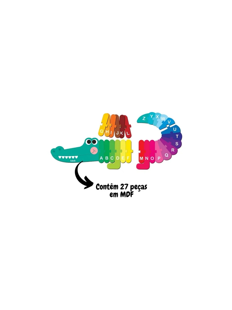Quebra-cabeça Alfabeto Crocodilo Babebi - Arco Ìris