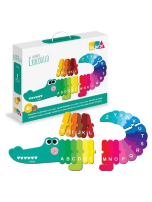 imagem do produto Quebra-cabeça Alfabeto Crocodilo Babebi - Arco Ìris
