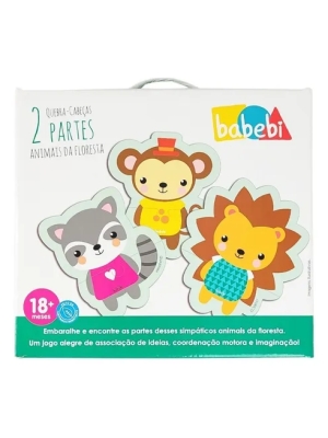 imagem do produto Quebra Cabeça Infantil De Madeira Animais Da Floresta - Babebi - Arco ìris