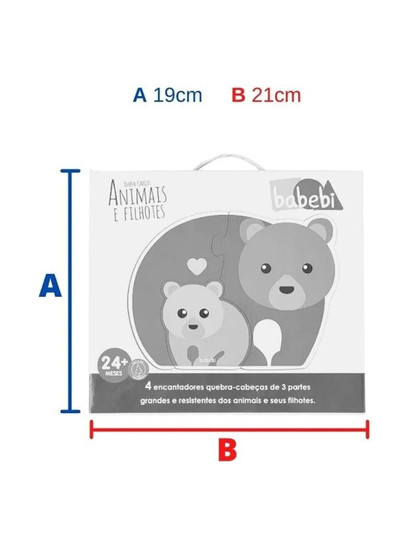 Quebra-cabeça Animais E Filhotes - Babebi - Arco Ìris