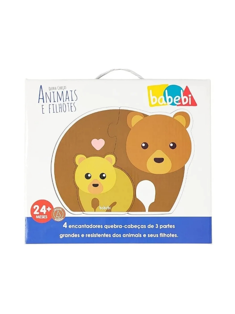 Quebra-cabeça Animais E Filhotes - Babebi - Arco Ìris