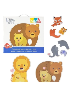 imagem do produto Quebra-cabeça Animais E Filhotes - Babebi - Arco Ìris