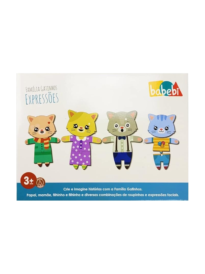 Brinquedo Família Gatinhos Expressões - Babebi - Arco Ìris
