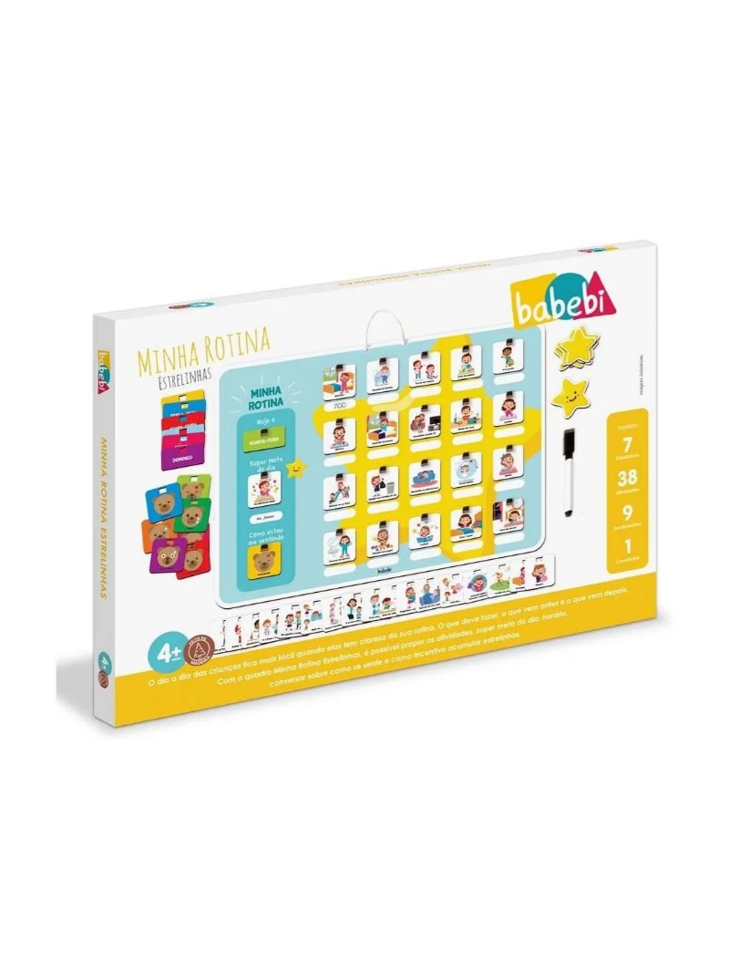 Brinquedo Quadro Minha Rotina Infantil - Babebi - Arco Ìris