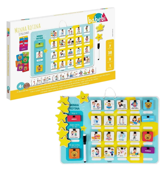 Brinquedo Quadro Minha Rotina Infantil - Babebi - Arco Ìris