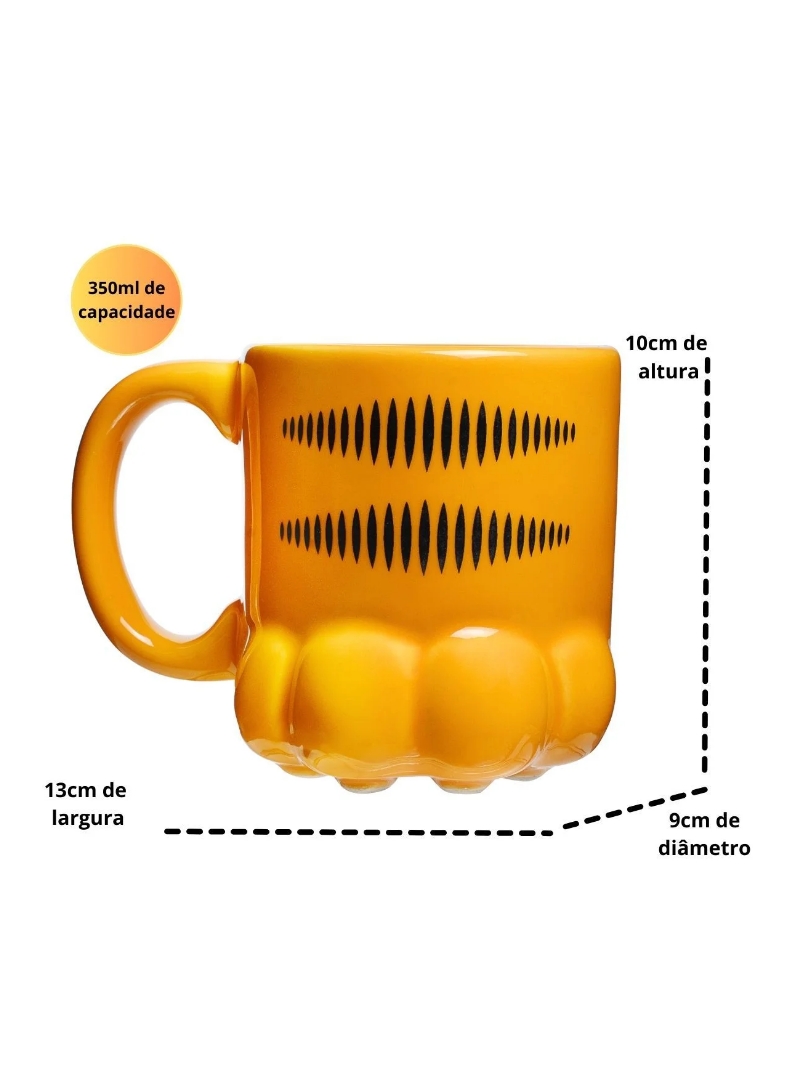 Caneca 3D 350ml Pata Garfield - Zona Criativa - Arco Ìris