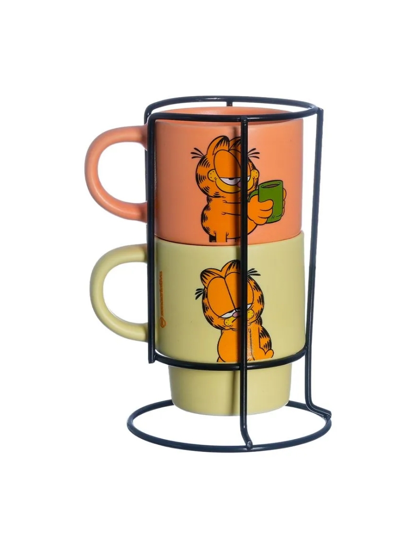 Kit Canecas Garfield Empilháveis 180ml - Zona Criativa - Arco Ìris