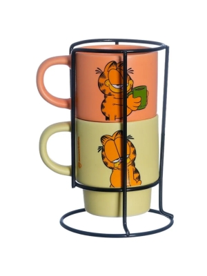 imagem do produto Kit Canecas Garfield Empilháveis 180ml - Zona Criativa - Arco Ìris