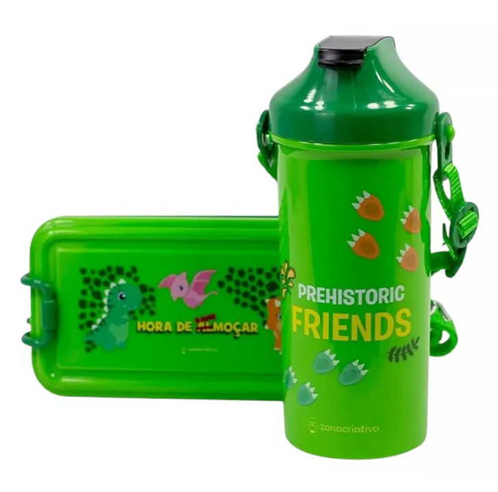 Kit Box Infantil Dinossauro Garrafa e Marmita - Zona Criativa - Arco Ìris