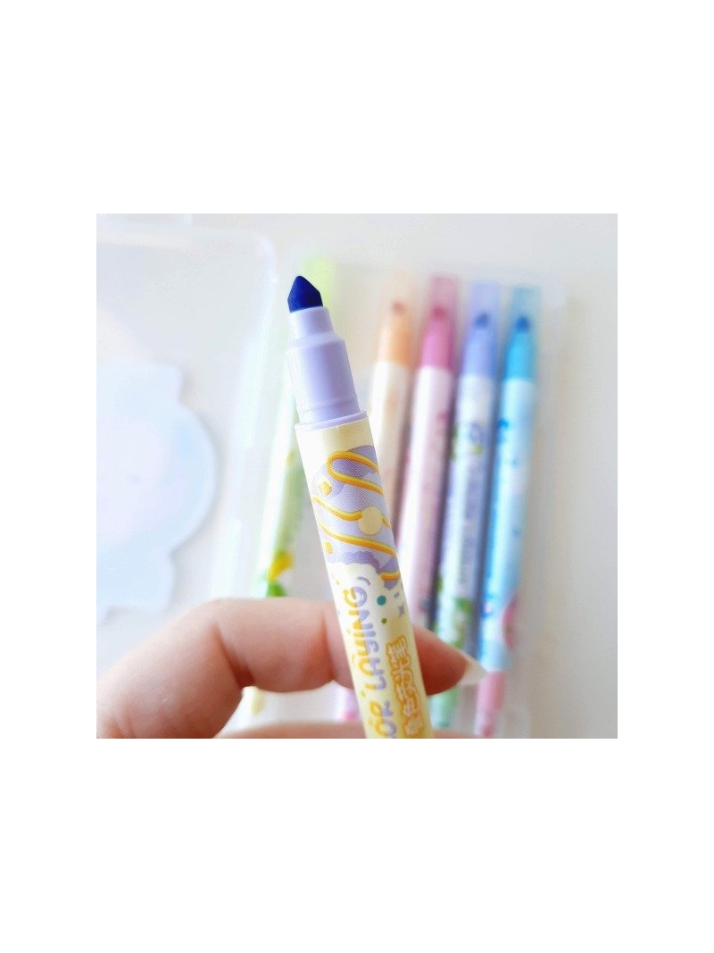 Caneta Marca Texto Bicolor 12 cores - Arco Iris