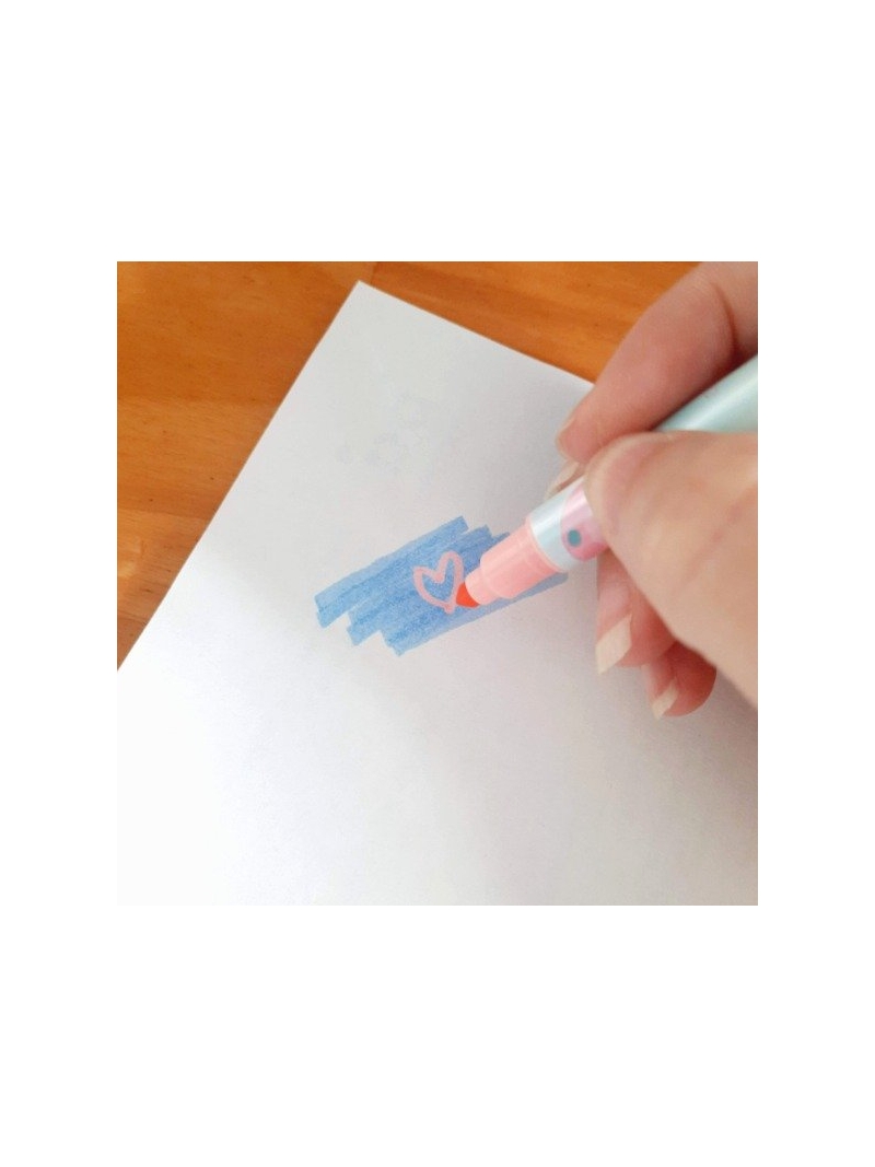 Caneta Marca Texto Bicolor 12 cores - Arco Iris