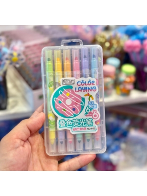 imagem do produto Caneta Marca Texto Bicolor 12 cores - Arco Iris