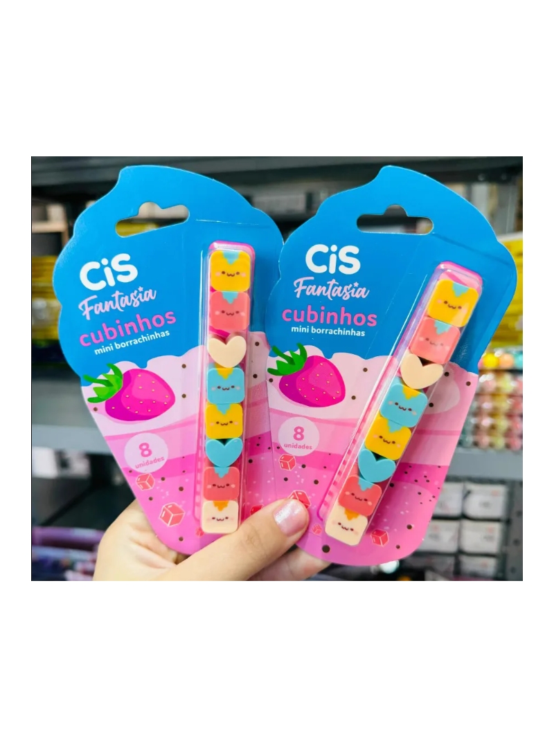 Borracha Fantasia Cubinhos com 8 Unidades CiS - Arco Iris