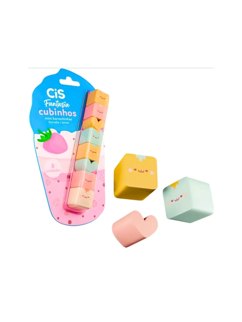 Borracha Fantasia Cubinhos com 8 Unidades CiS - Arco Iris