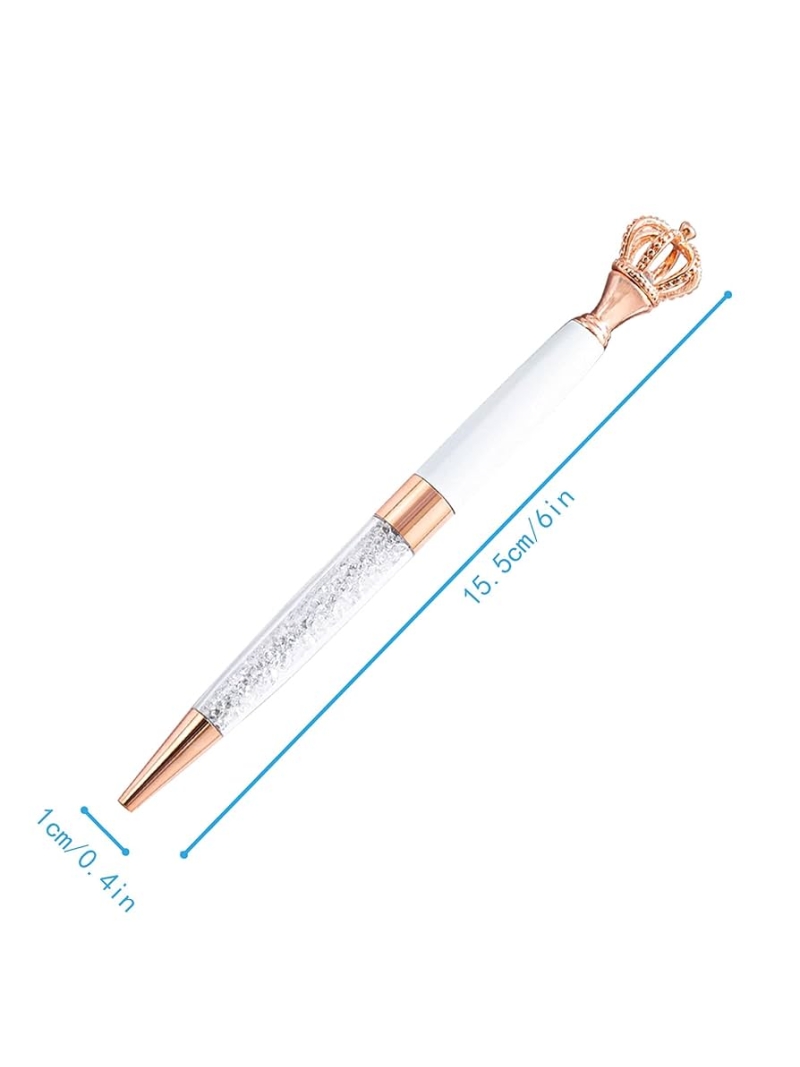 Caneta esferográfica com coroa superior de metal brilhante - Arco Iris