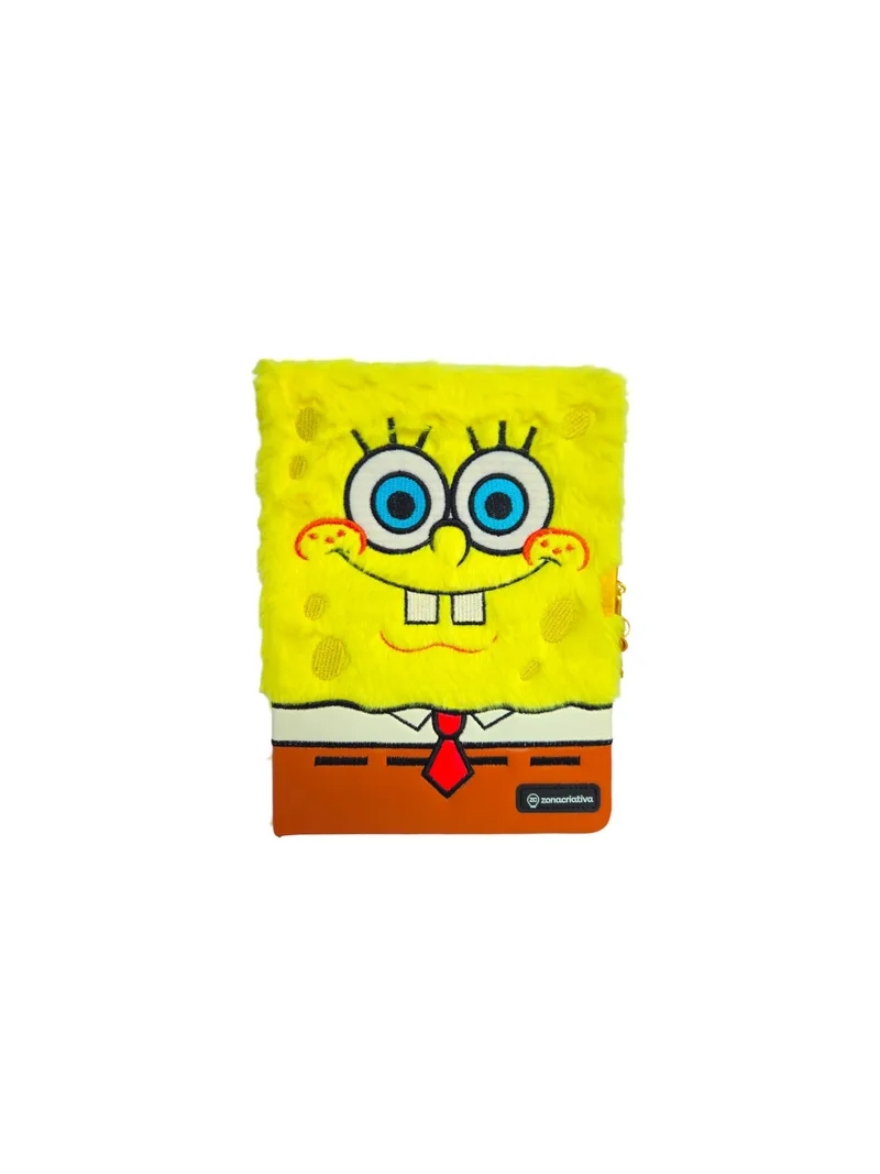 Caderno Anotações Bob Esponja Pelúcia Cadeado Chave - Zona Criativa - Arco Iris