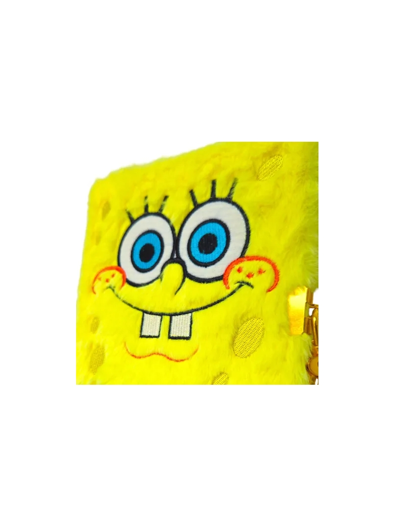 Caderno Anotações Bob Esponja Pelúcia Cadeado Chave - Zona Criativa - Arco Iris