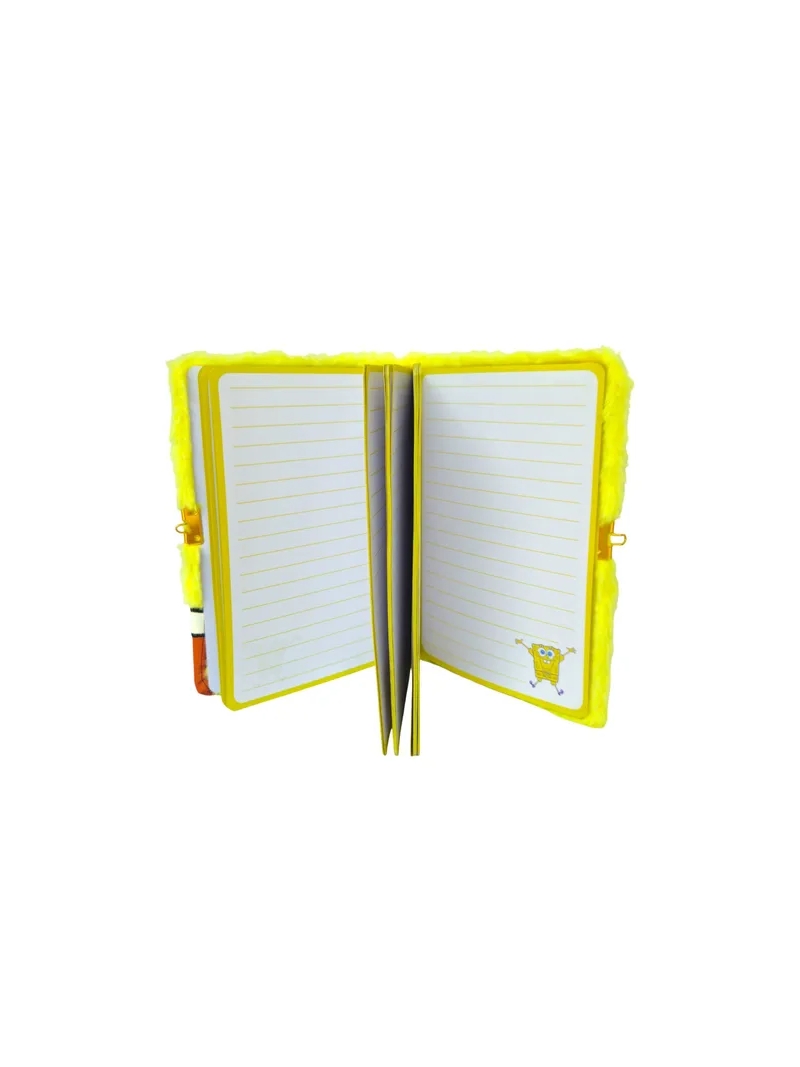 Caderno Anotações Bob Esponja Pelúcia Cadeado Chave - Zona Criativa - Arco Iris