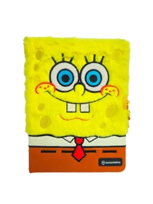 imagem do produto Caderno Anotações Bob Esponja Pelúcia Cadeado Chave - Zona Criativa - Arco Iris
