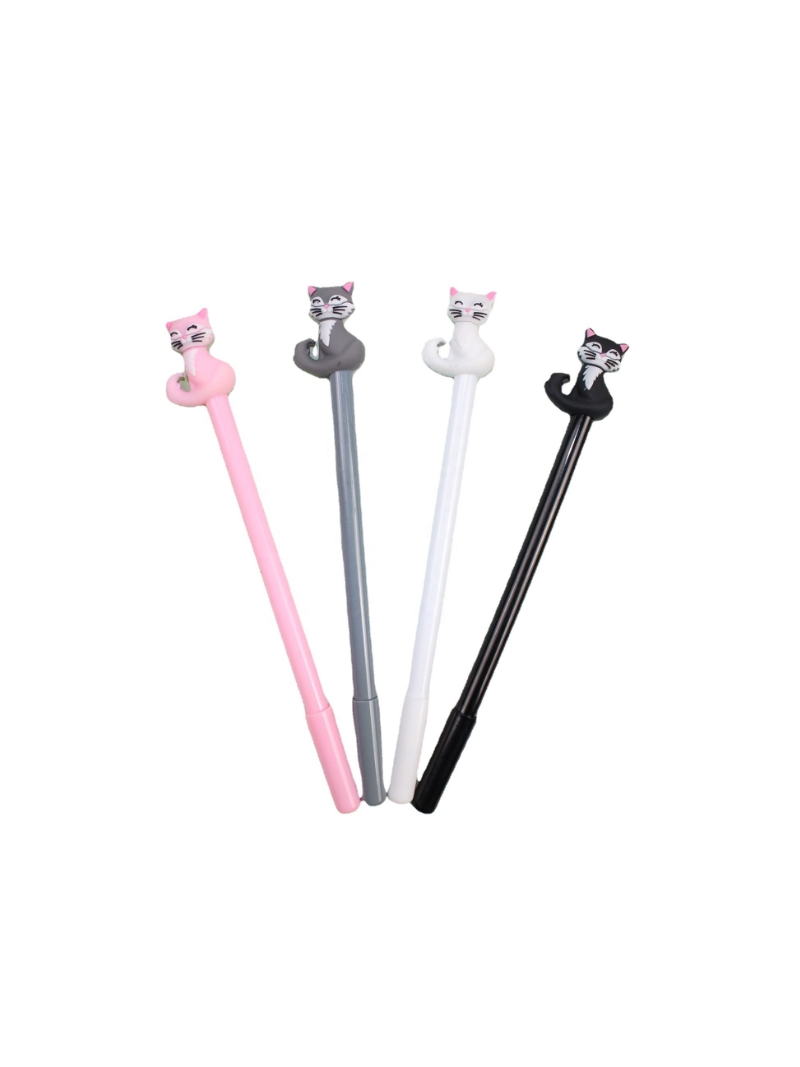 Caneta Fofa Gatinho Feliz - Arco Iris