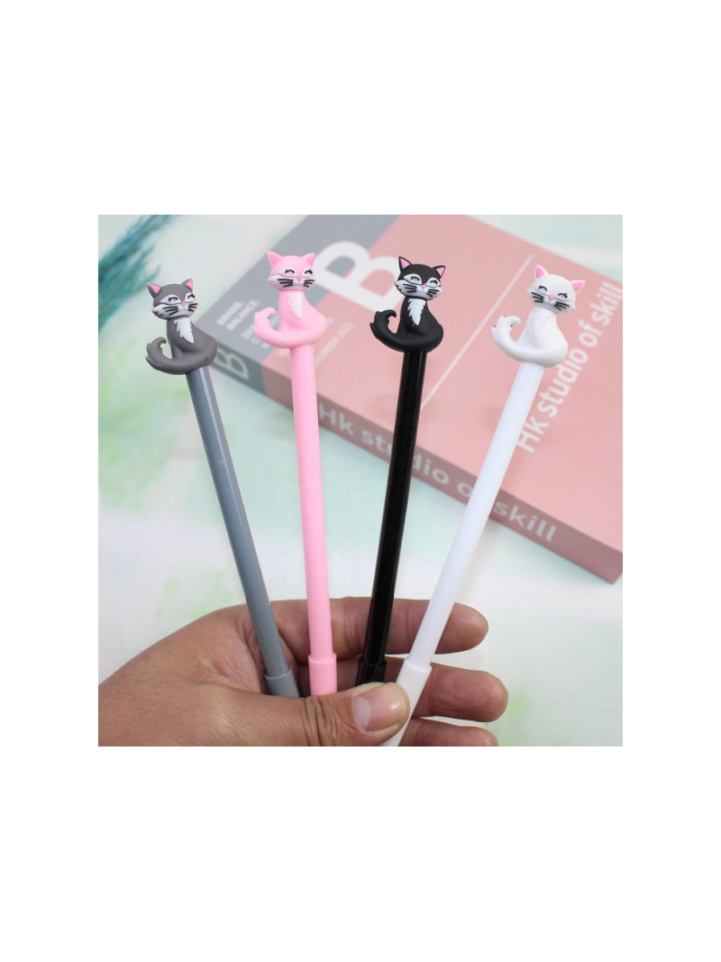 Caneta Fofa Gatinho Feliz - Arco Iris