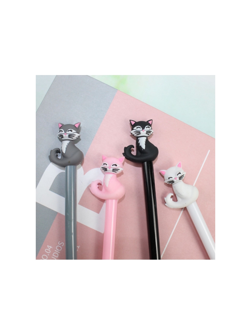 Caneta Fofa Gatinho Feliz - Arco Iris