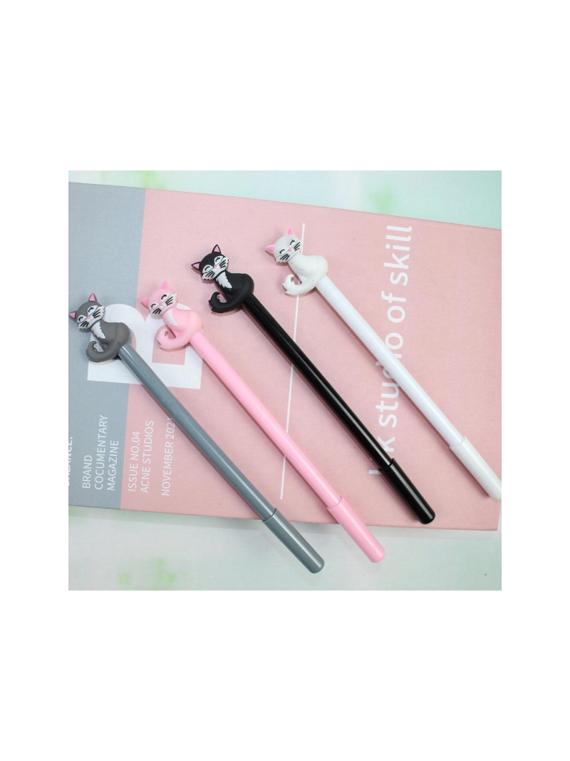 Caneta Fofa Gatinho Feliz - Arco Iris