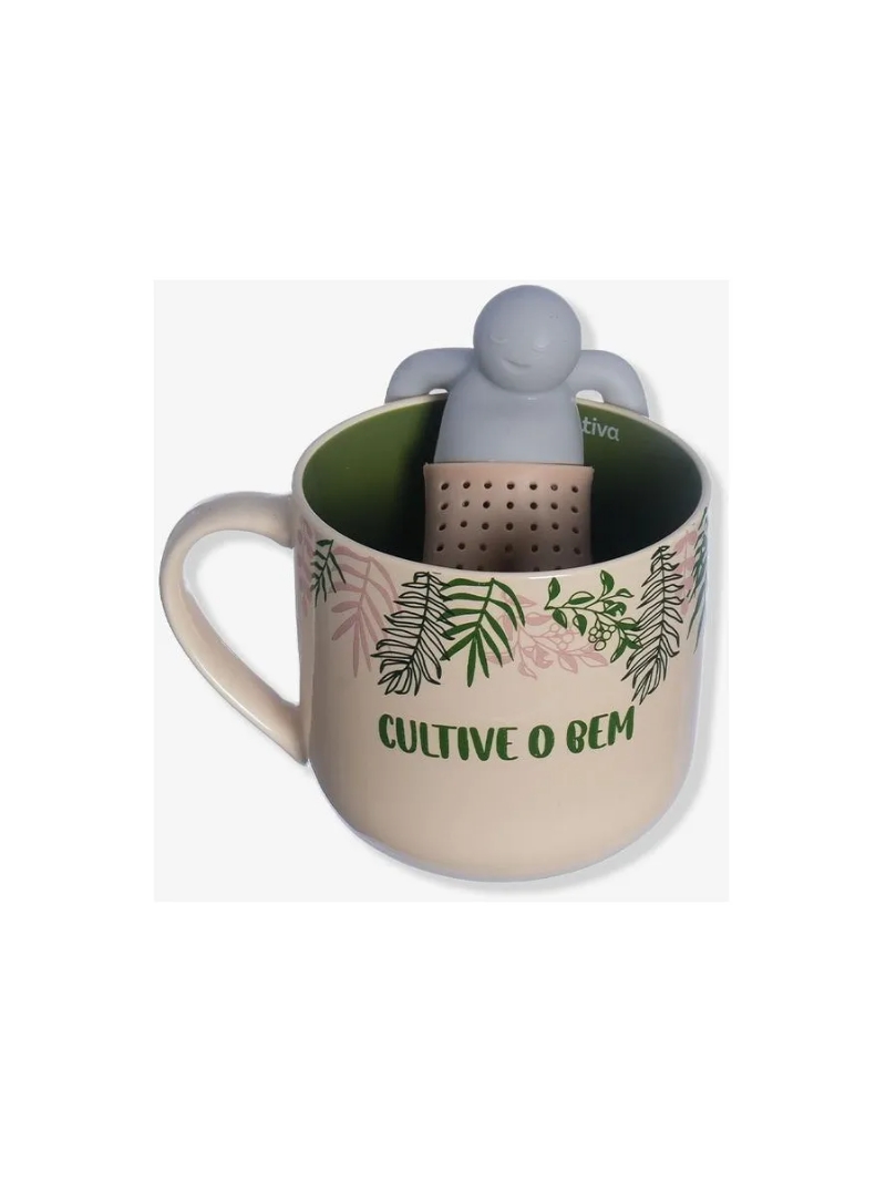 Caneca 350ml Com Infusor Para Chá Jardinagem - Zona Criativa - Arco Iris