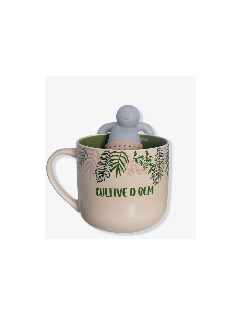 Caneca 350ml Com Infusor Para Chá Jardinagem - Zona Criativa - Arco Iris
