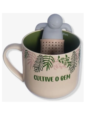 imagem do produto Caneca 350ml Com Infusor Para Chá Jardinagem - Zona Criativa - Arco Iris