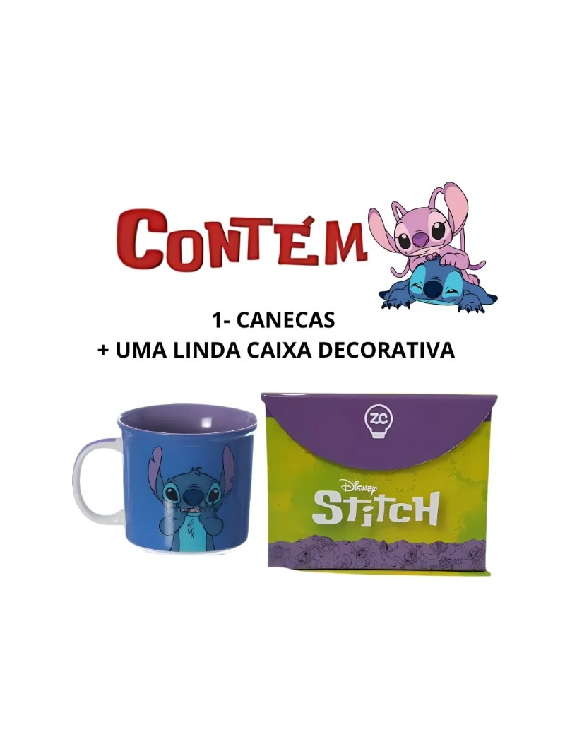 Caneca Stitch Presente - Zona Criativa - Arco iris