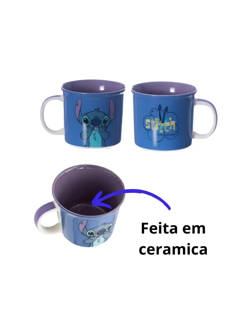 Caneca Stitch Presente - Zona Criativa - Arco iris