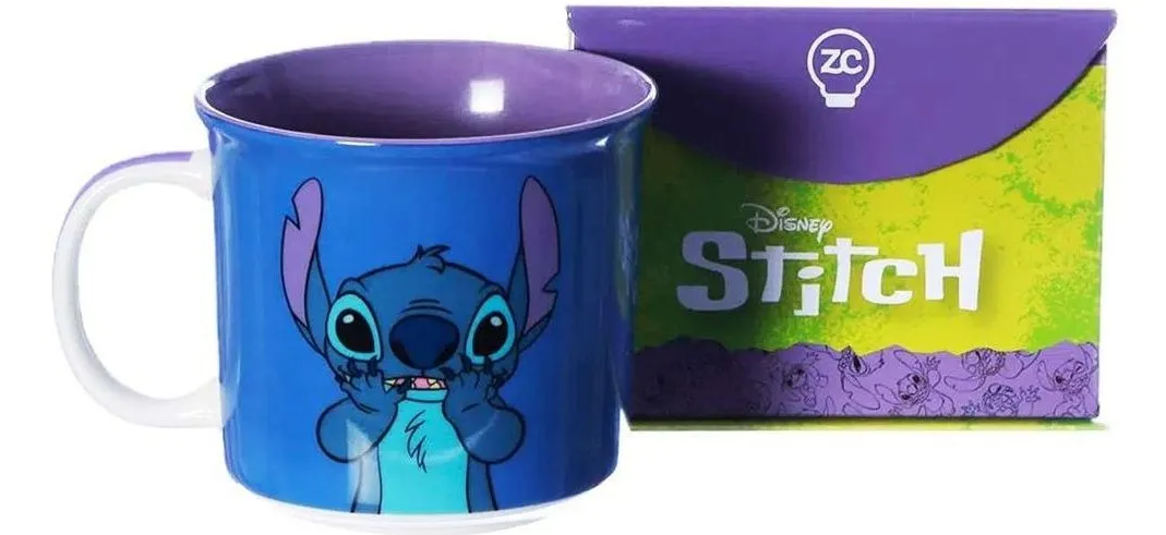 Caneca Stitch Presente - Zona Criativa - Arco iris