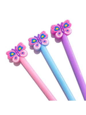 imagem do produto Caneta Fofa Borboleta em Gel - Arco Iris