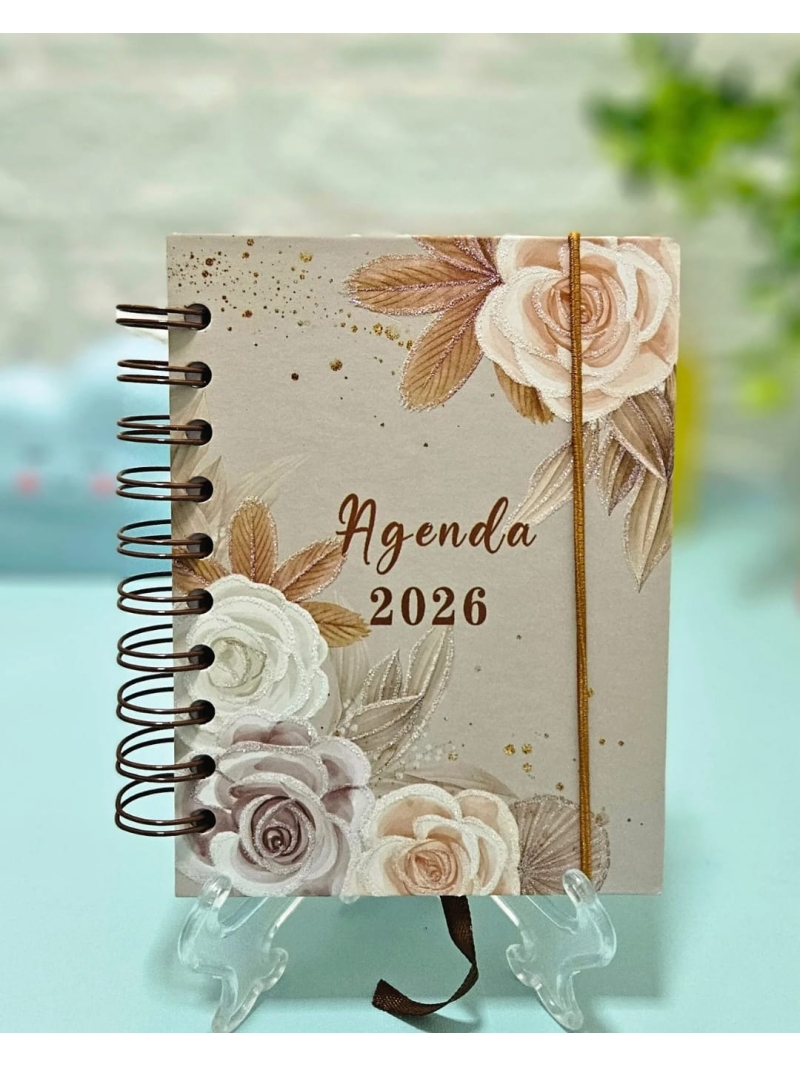 Agenda 2026 Espiral Diária Flores 168 folhas - Arco Iris