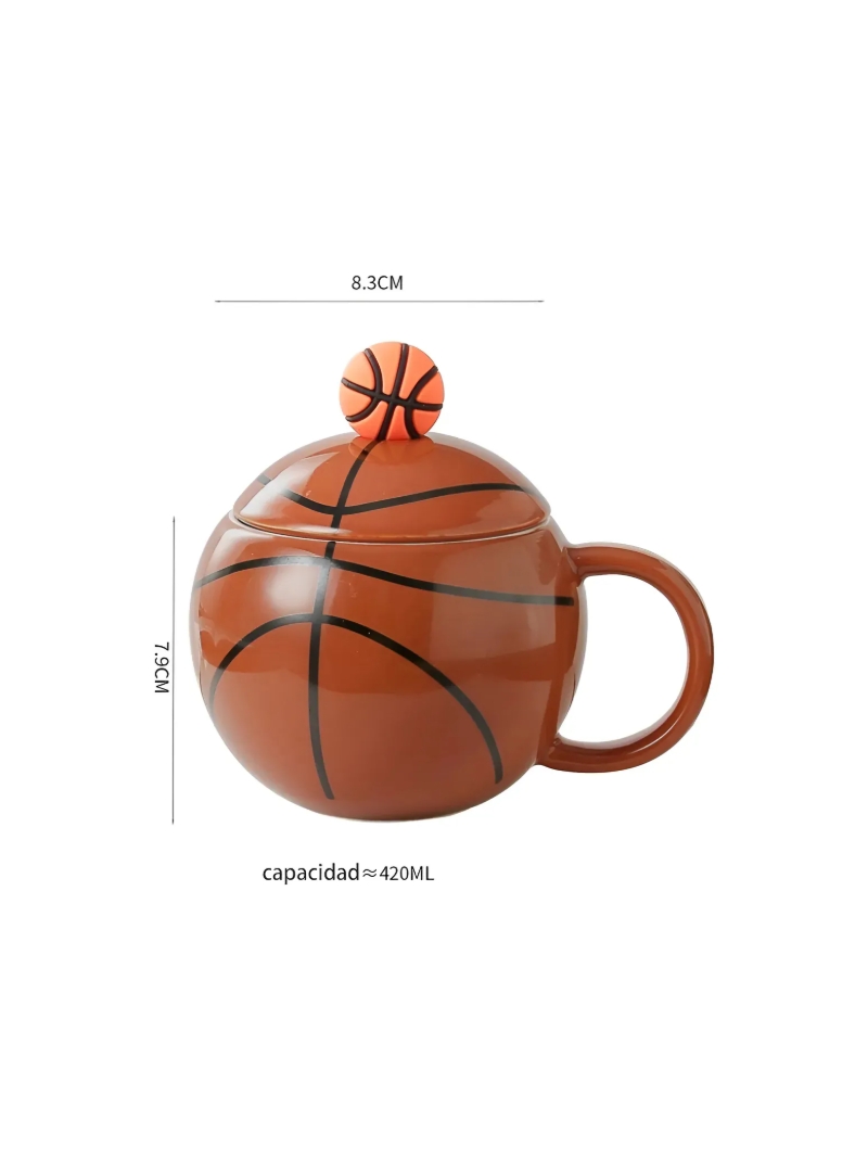 Caneca De Cerâmica De Basquete (com Colher) - Arco Iris