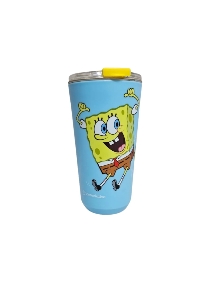 Copo Térmico Sky 500ml C Tampa Bob Esponja E Patrick Oficial - Arco Iris