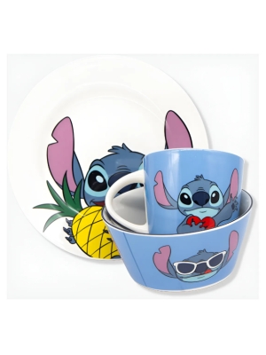imagem do produto Kit Café Da Manhã 3 Peças Stitch Breakfast  - Zona Criativa - Arco Iris