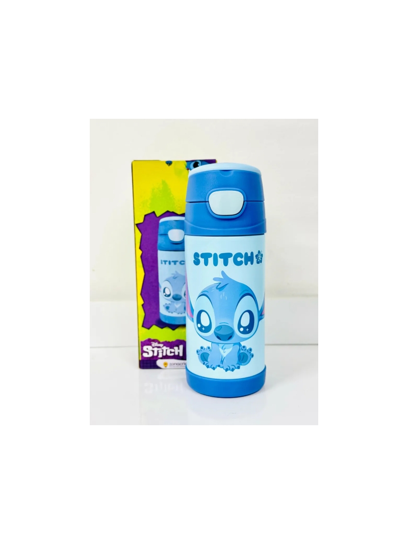 Garrafa Térmica Infantil Stitch 350ml C Canudo Zona Criativa - Arco Iris