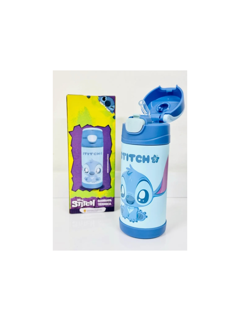 Garrafa Térmica Infantil Stitch 350ml C Canudo Zona Criativa - Arco Iris