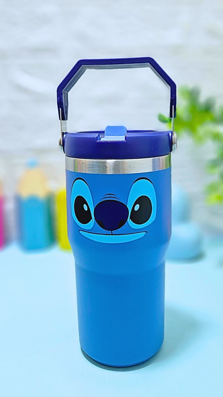 Copo Térmico Com Alça Hanger Tumbler Stitch 650 Ml - Zona Criativa - Arco Iris