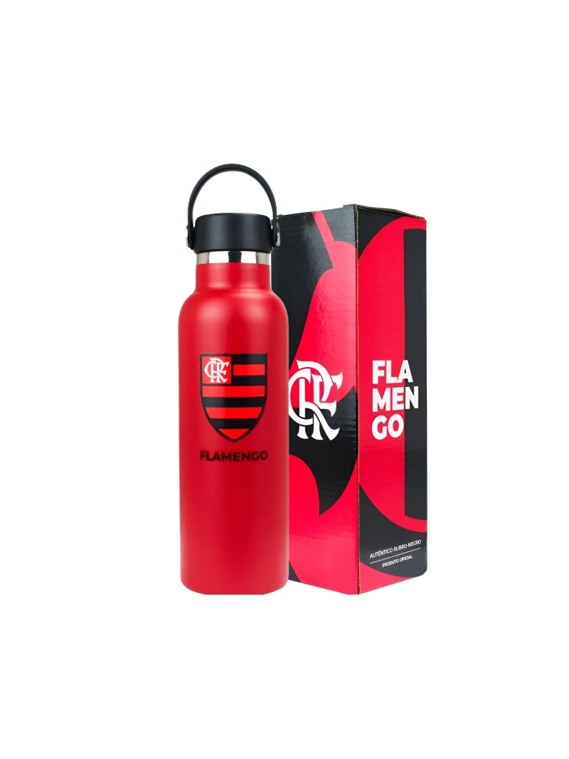 Garrafa Térmica Alça Rosqueável 500ml Flamengo - Arco Iris
