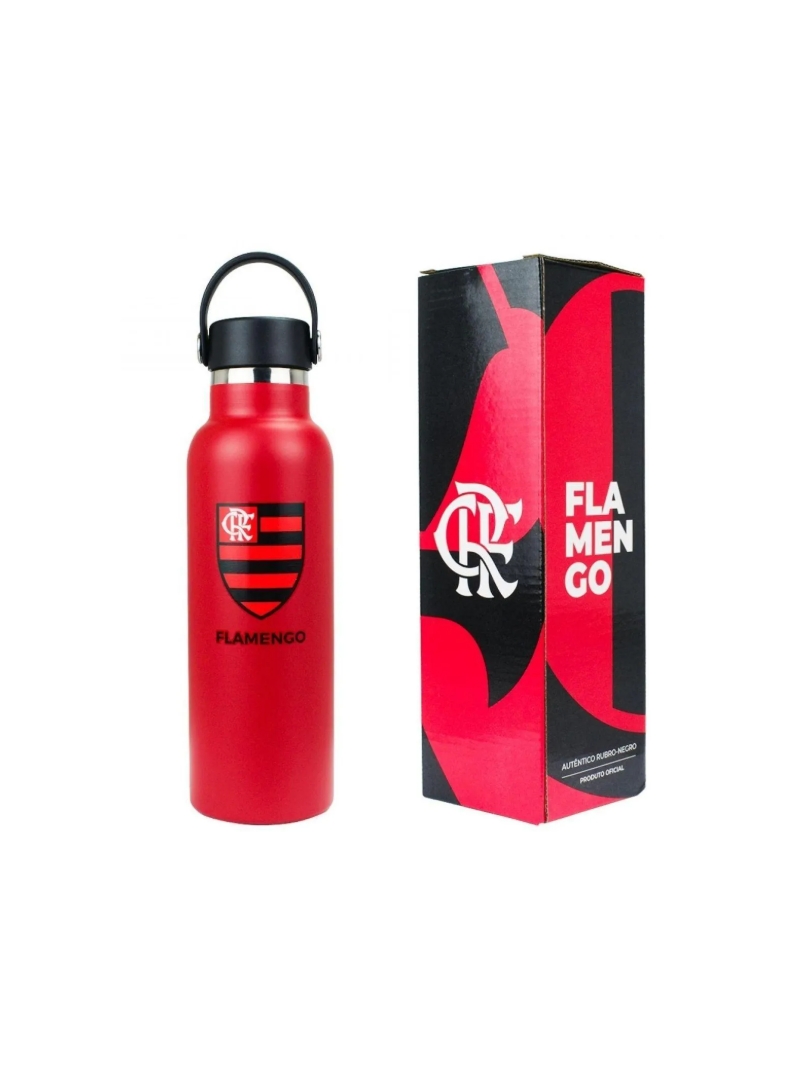Garrafa Térmica Alça Rosqueável 500ml Flamengo - Arco Iris