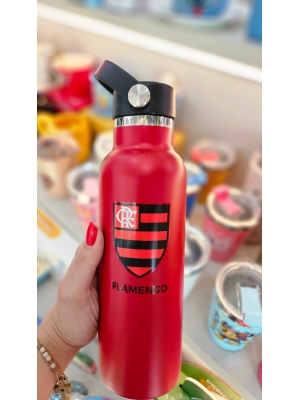 imagem do produto Garrafa Térmica Alça Rosqueável 500ml Flamengo - Arco Iris