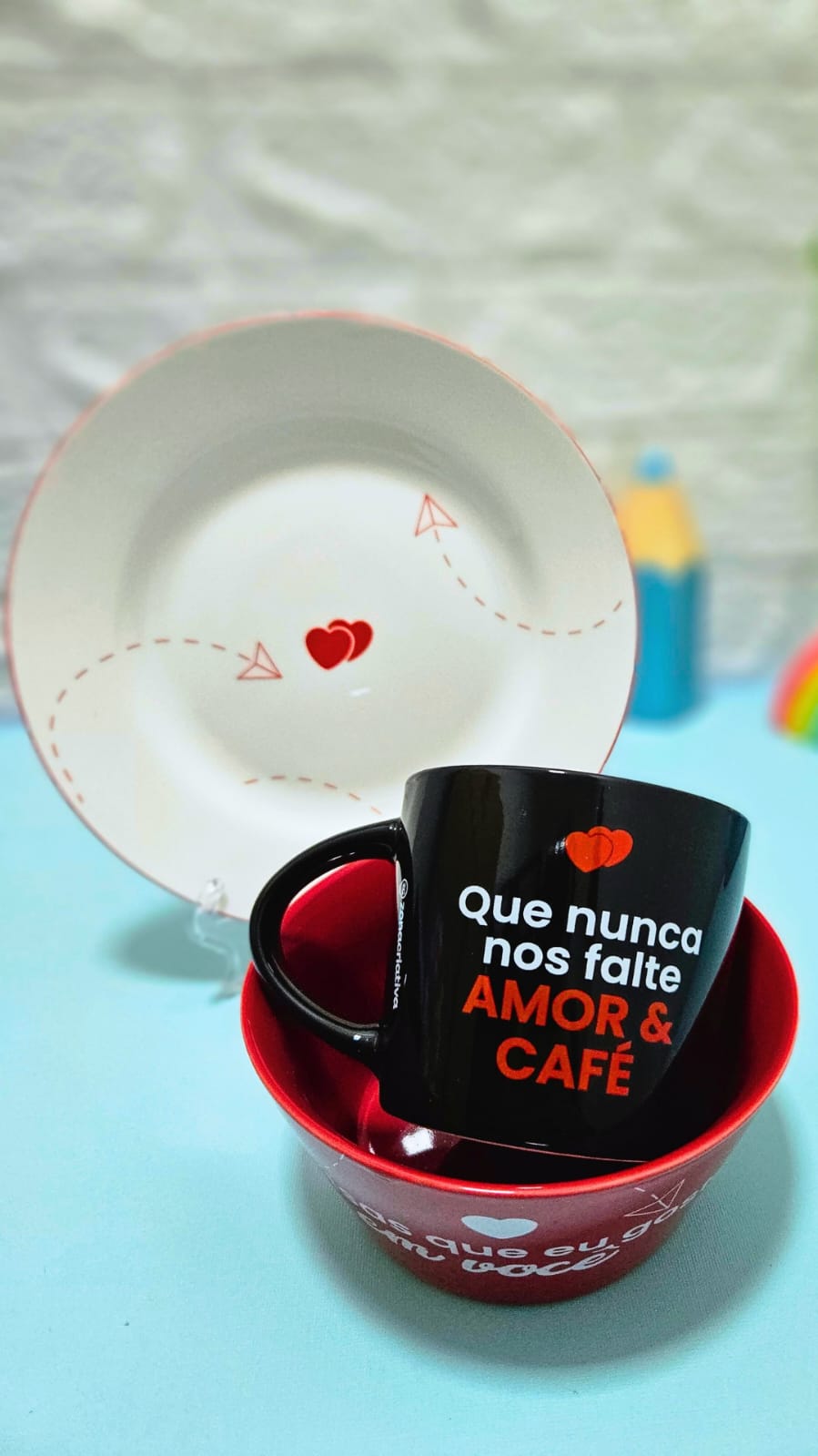 Kit Alimentação Amor E Café - Zona criativa - Arco Íris