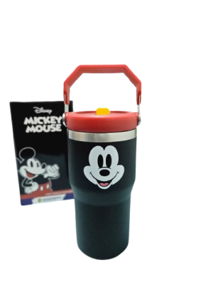 imagem do produto  Copo Térmico Inox Canudo Alça Resistente Quente Frio Mickey - Zona Criativa - Arco Iris 